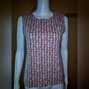 The Limited Pink and White Fitted Sleeveless Tank Top Size Lg